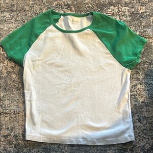 No Boundaries Green and White girls Raglan Tee.